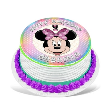 Unofficial Minnie Mouse And Number Edible  Birthday Cake Topper